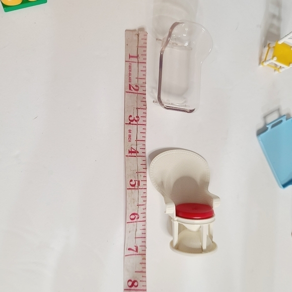 Vintage Dollhouse Miniatures Mattel Chairs Dog Christmas Tree - Picture 2 of 10